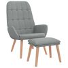 vidaXL Relaxsessel mit Hocker Hellgrau Stoff