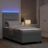 vidaXL Boxspringbett mit Matratze mit LED Hellgrau 90 x 190 cm Stoff