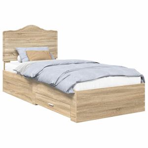 vidaXL Bettrahmen mit Kopfteil Sonoma-Eiche 70 x 190 cm Holzwerkstoff