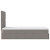 vidaXL Ottoman-Bett mit Matratze & LEDs Taupe 90x190 cm Stoff