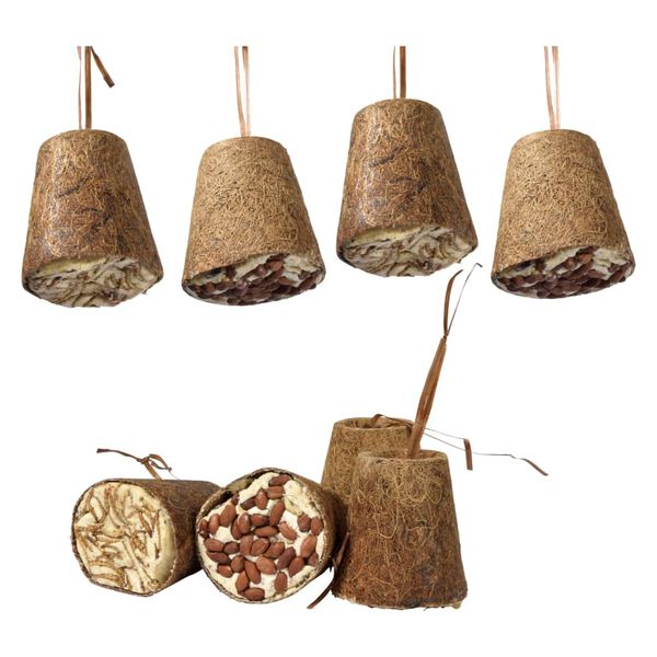 dobar 8-tlg. Vogel-Futterglocken-Set Gef&uuml;llt