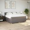 vidaXL Boxspringbett mit Matratze Taupe 180x200 cm Stoff