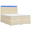 vidaXL Boxspringbett mit Matratze Creme 140 x 190 cm Stoff