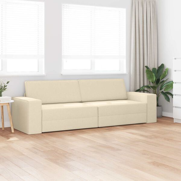 vidaXL Schlafsofa 200cm Creme Stoff