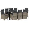 vidaXL Garten Essgruppe mit Kissen 9 pcs Grau Poly-Rattan