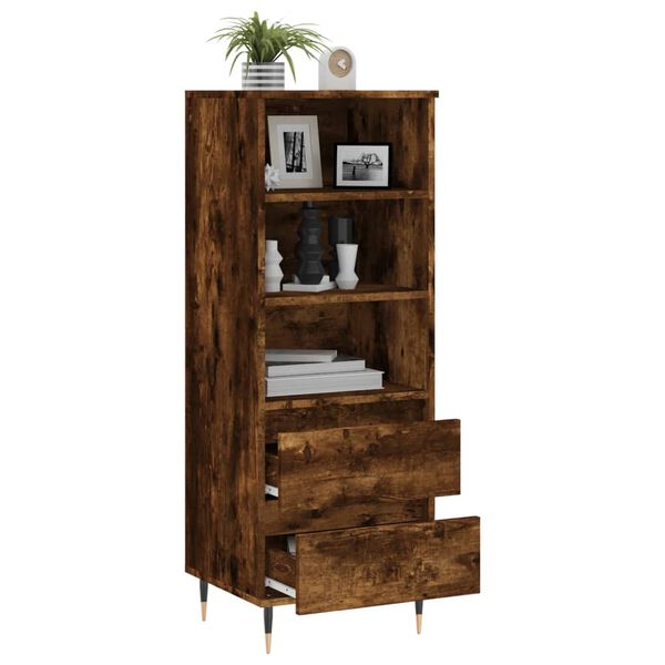 vidaXL Highboard Räuchereiche 40x36x110 cm Holzwerkstoff