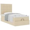 vidaXL Ottoman-Bett mit Matratze Creme 90x200 cm Stoff