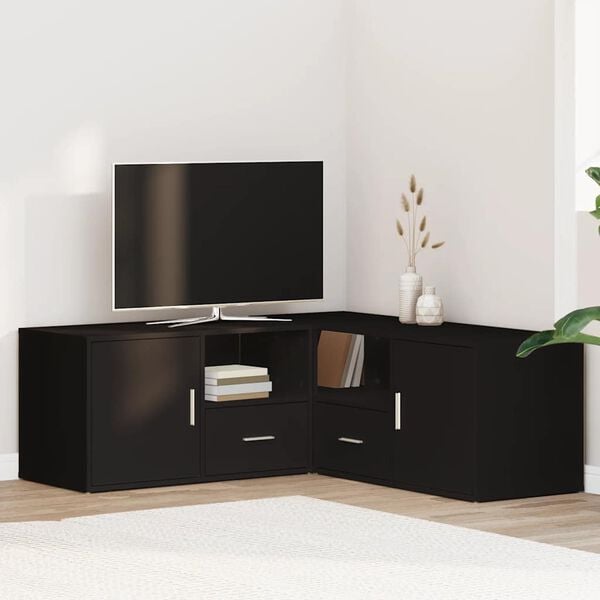 vidaXL Eckregal Schwarz 200x40x45 cm Holzwerkstoff