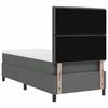 vidaXL Boxspringbett mit Matratze mit LED Dunkelgrau 90 x 200 cm Stoff