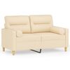 vidaXL 2-Sitzer-Sofa mit Kissen Creme 120 cm Stoff