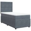vidaXL Boxspringbett mit Matratze Dunkelgrau 90x190 cm Samt
