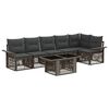 vidaXL Gartensofa-set 7 stk. Grau und Dunkelgrau Poly-Rattan