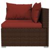vidaXL 12-tlg. Garten-Lounge-Set mit Kissen Poly Rattan Braun