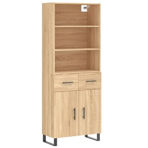 vidaXL Highboard Sonoma-Eiche 69,5x34x180 cm Holzwerkstoff