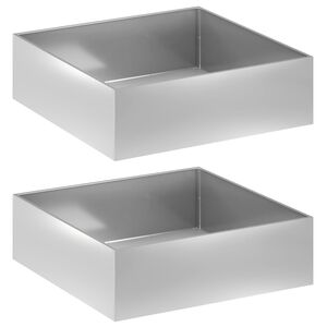 vidaXL Garten-Pflanzgef&auml;&szlig; 2 stk. Silber 80 x 80 x 30 cm