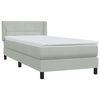 vidaXL Boxspringbett mit Matratze Hellgrau 90x220 cm Samt