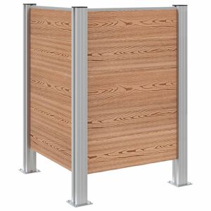 vidaXL M&uuml;lltonnenzaun Braun 85 x 85 x 115 cm Aluminium und WPC