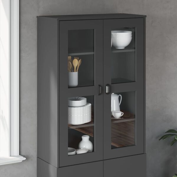 vidaXL Aufsatz für Highboard VIKEN Anthrazit Holzwerkstoff