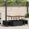 vidaXL Garten Essgruppe Schwarz Poly Rattan