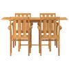 vidaXL Garten Essgruppe 5 pcs Braun Massivholz Teak