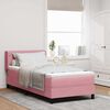 vidaXL Boxspringbett mit Matratze mit Kopfteil Rosa 200 x 90 cm Samt