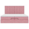 vidaXL Ottoman-Bett mit Matratzen Rosa 200x200 cm Samt