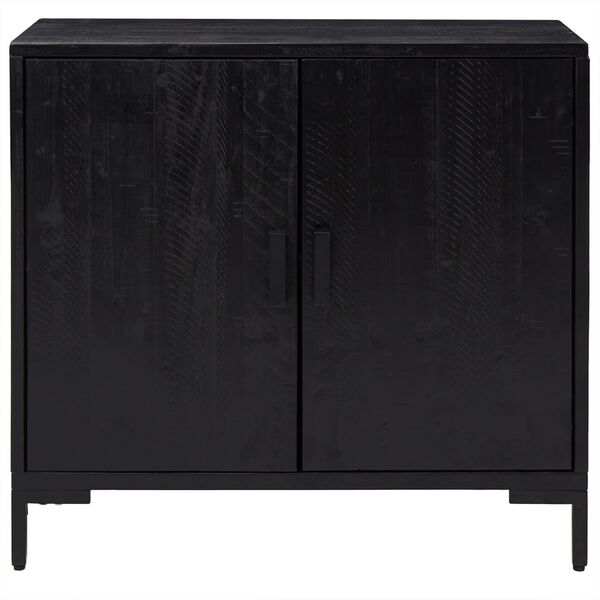 vidaXL Sideboard Schwarz 75x35x70 cm Massivholz Kiefer