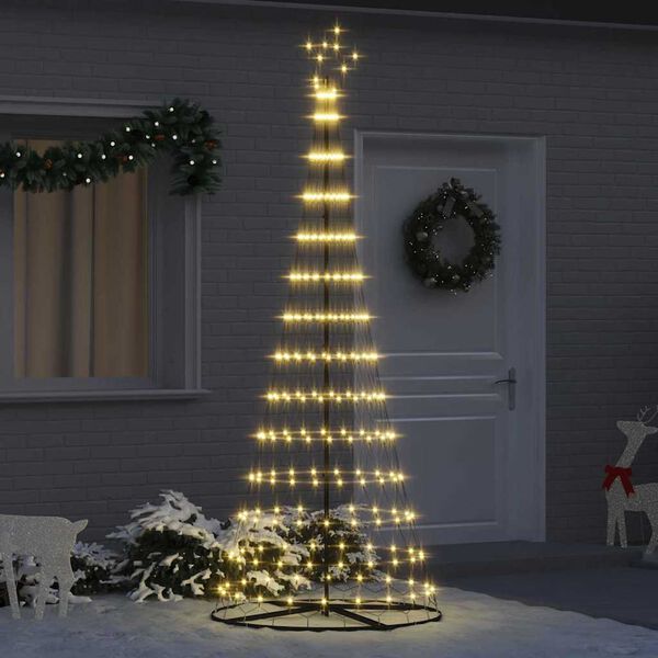 vidaXL LED-Weihnachtsbaum mit 295 LEDs Warmes Wei&szlig; 250 cm Metall