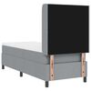 vidaXL Boxspringbett mit Matratze Hellgrau 90 x 190 cm Stoff
