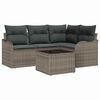 vidaXL Gartensofa-set 5 stk. Schwarz Poly-Rattan