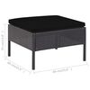 vidaXL 6-tlg. Garten-Lounge-Set mit Auflagen Poly Rattan Schwarz