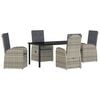 vidaXL Garten Essgruppe 5 stk. Grau Poly-Rattan
