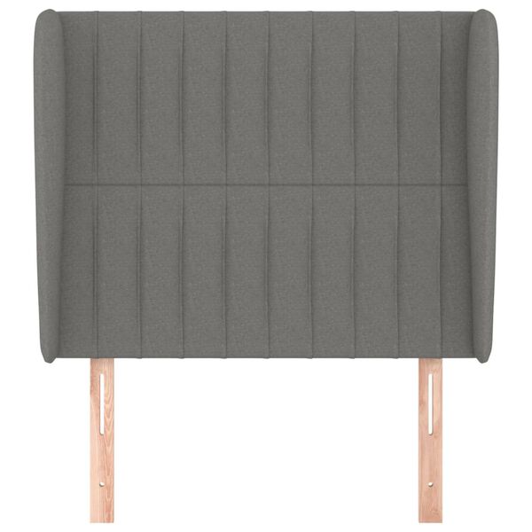 vidaXL Kopfteil mit Ohren Dunkelgrau 93x23x118/128 cm Stoff
