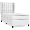 vidaXL Boxspringbett mit Matratze Wei&szlig; 90x190 cm Kunstleder