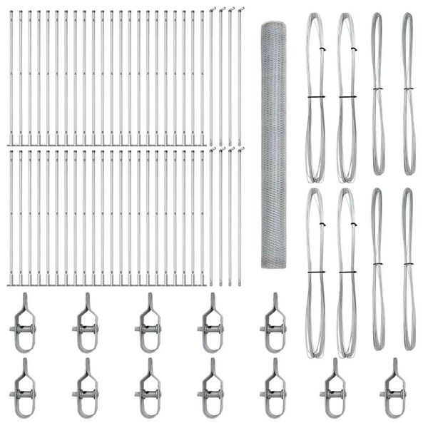 vidaXL Zaun mit Pfosten Silber 1,6 x 100 m PVC-beschichteter Stahl