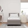 vidaXL Boxspringbett mit Matratze mit LED Taupe 90 x 190 cm Stoff