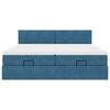 vidaXL Ottoman-Bett mit Matratzen & LEDs Dunkelblau 180x200 cm Samt
