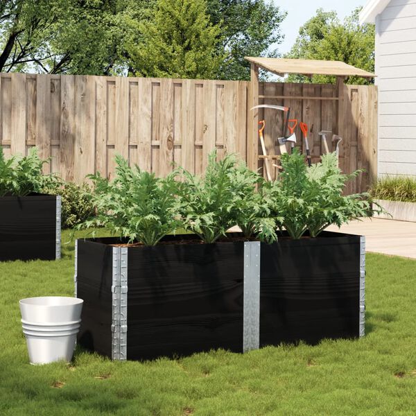 vidaXL Pflanzkasten Schwarz 150x50 cm Massivholz Kiefer