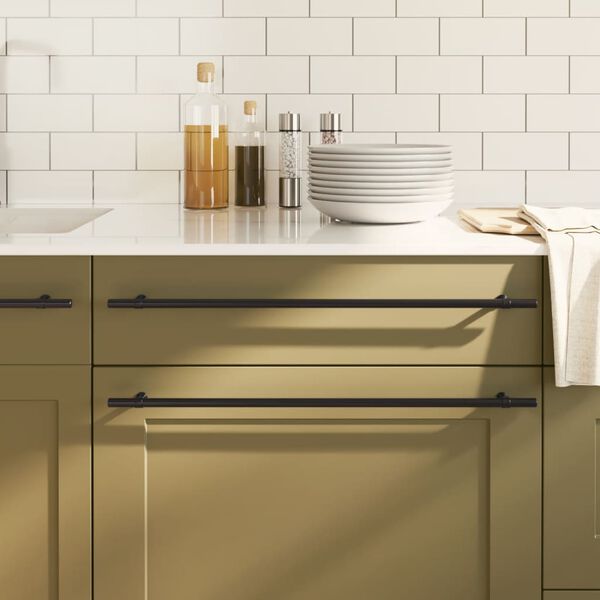 vidaXL Möbelgriffe 10 Stk. Schwarz 480 mm Edelstahl