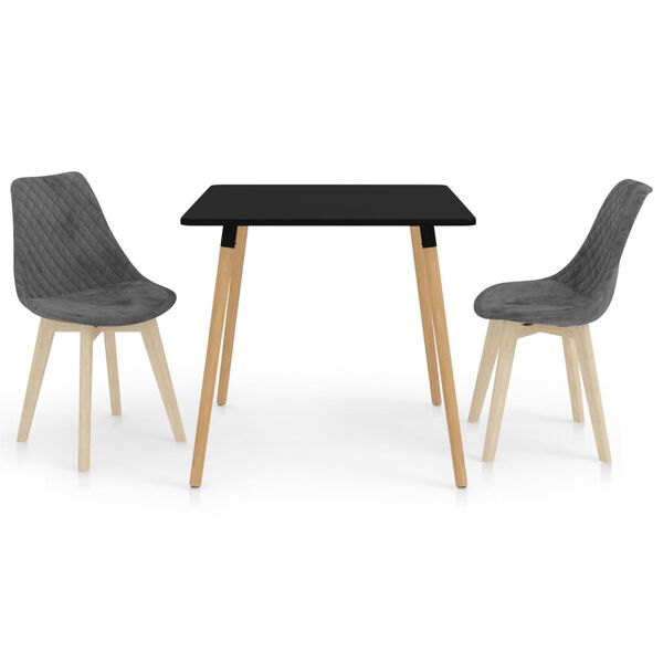 vidaXL 3-tlg. Essgruppe Grau