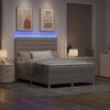 vidaXL LED Boxspringbett mit Matratze Taupe 140 x 200 cm Stoff