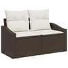 vidaXL Sofa Set mit Kissen 4 pcs Braun und Creme Poly-Rattan