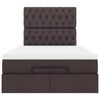 vidaXL Ottoman-Bett mit Matratze Dunkelbraun 120x190 cm Stoff