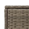 vidaXL Garten-Beistelltisch mit Glasplatte Grau 58x27,5x55 cm Rattan
