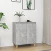 vidaXL Sideboard mit Massivholz-Beinen Betongrau 60x35x70 cm