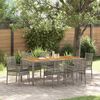 vidaXL Garten Essgruppe 7 pcs Grau Poly-Rattan