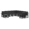 vidaXL Outdoor-Sofagarnitur 11 pcs Schwarz und Dunkelgrau Polyester