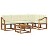 vidaXL Outdoor-Sofagarnitur mit Kissen 6 pcs Natur und Creme