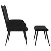 vidaXL Relaxsessel mit Hocker Schwarz Samt