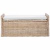 vidaXL Sitzbank mit Stauraum mit Kissen Natur 110 x 40 x 50 cm Rattan